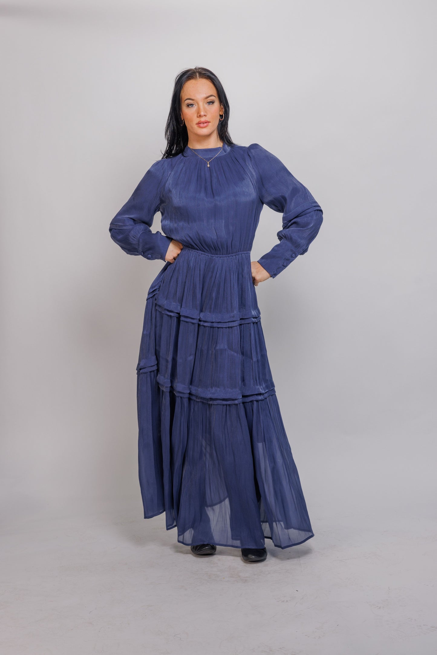 textured organza layered dress