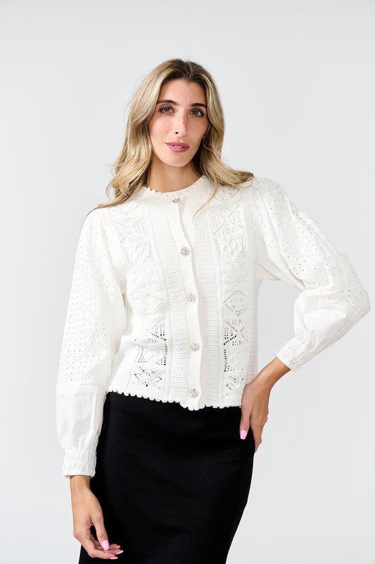 Eyelet Cardigan