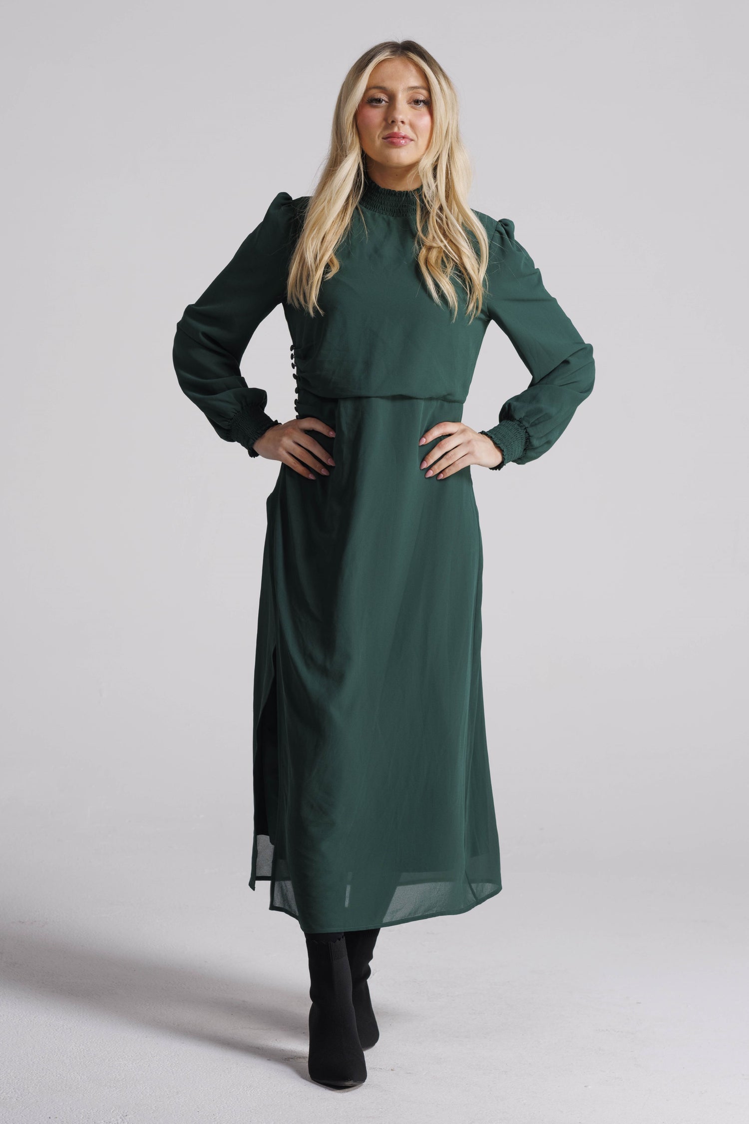 chiffon button dress Alizeh Button Front Chiffon Modest Long Maxi Dress