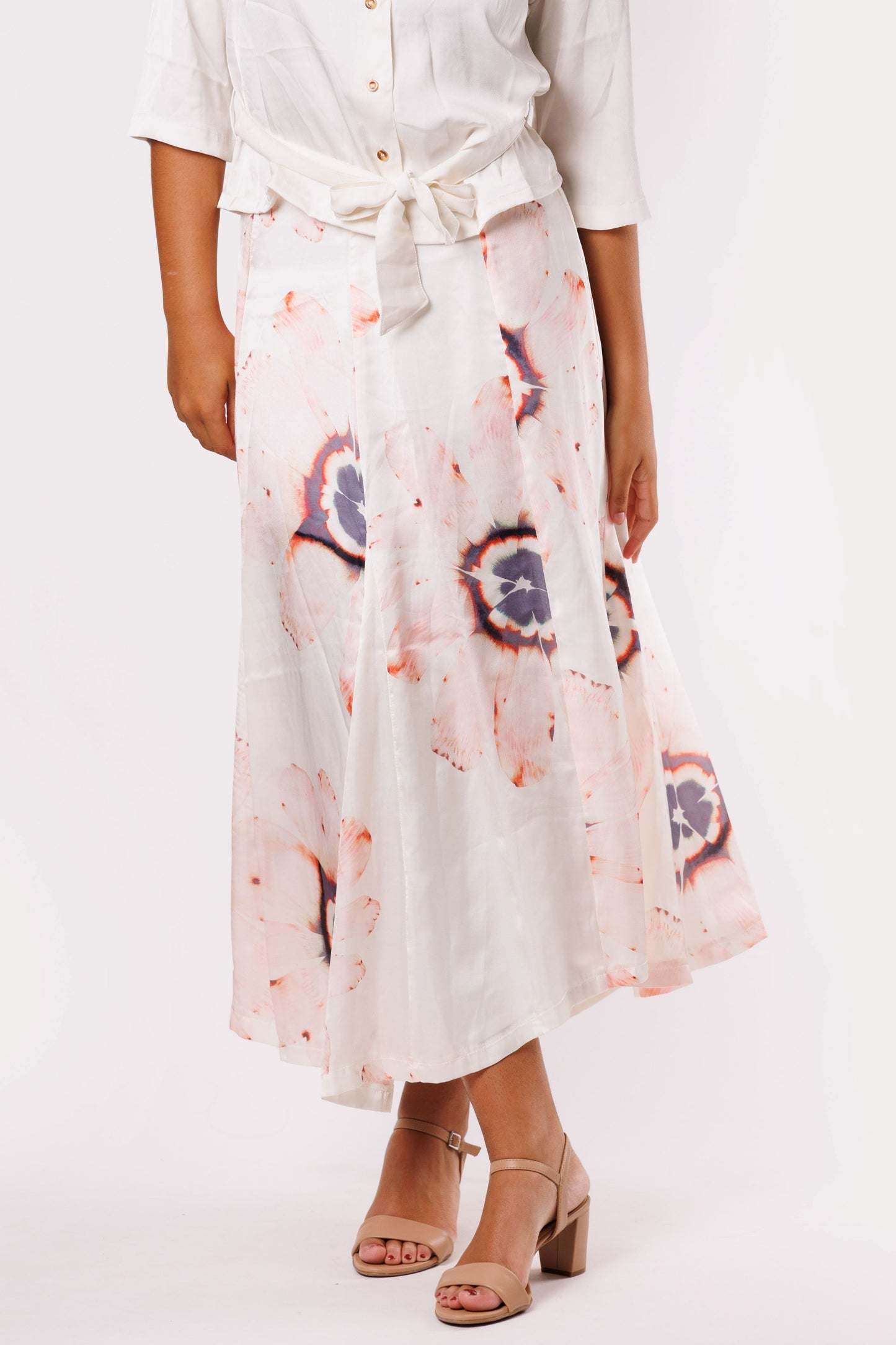 flower print panel skirts