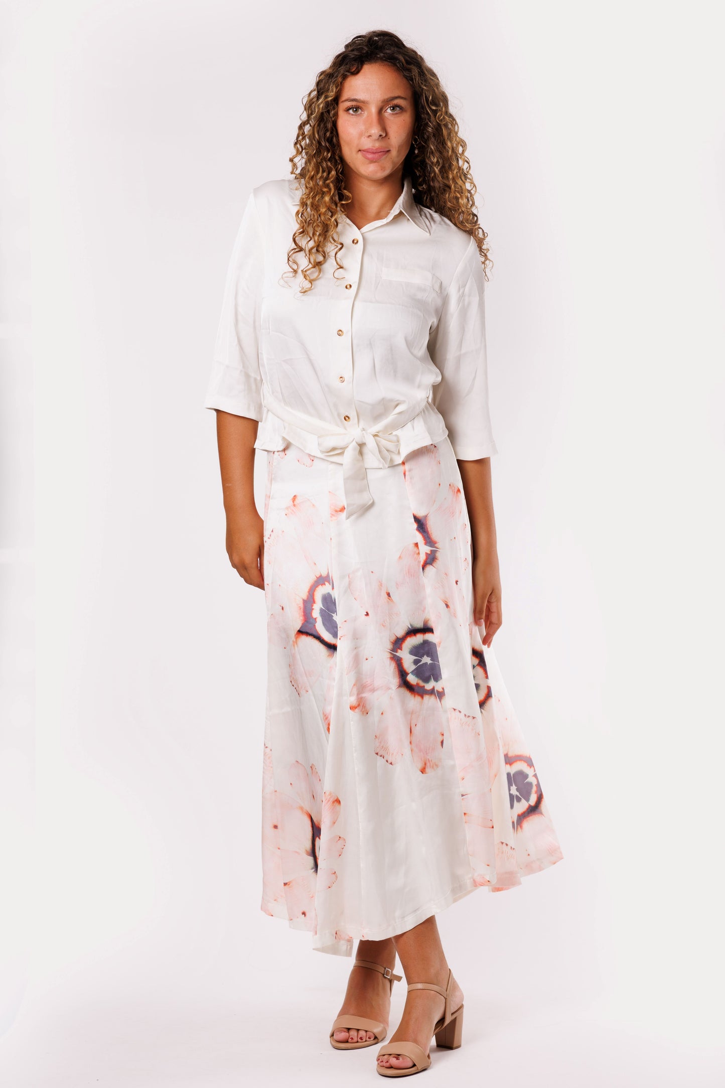 flower print panel skirts