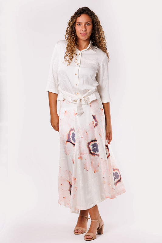 flower print panel skirts