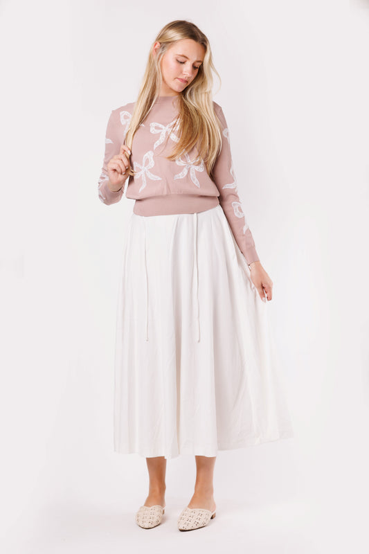 Aline skirt with shoestring tie