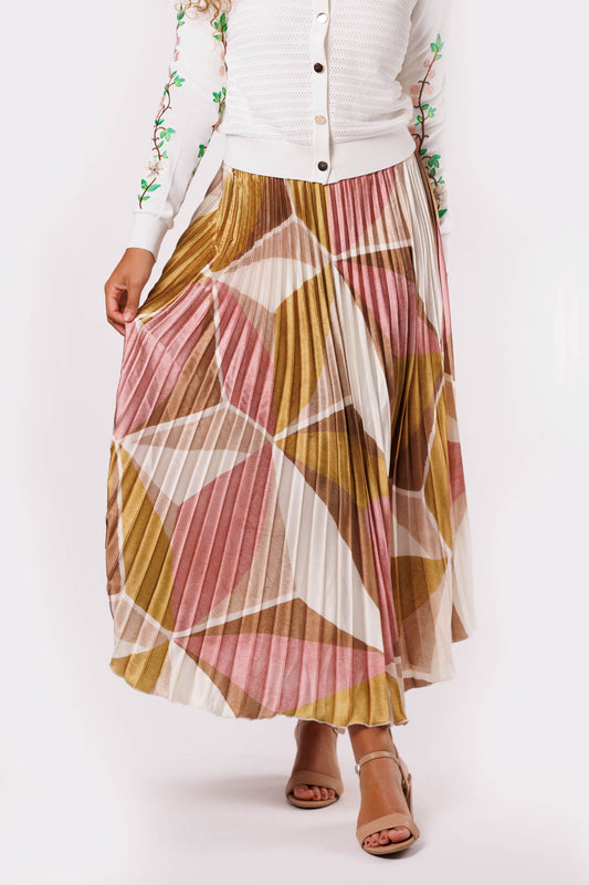 pleated skirt with hidden waist  band