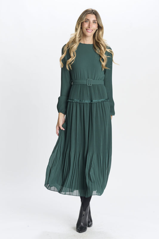 Chiffon Belted Midi Dress