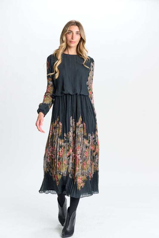 Black Chiffon Floral Dress