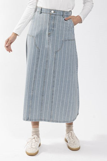 Stripe Denim Skirt