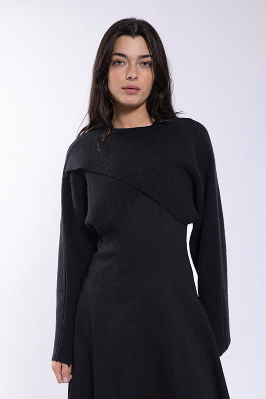 Crossover Cropped Sweater