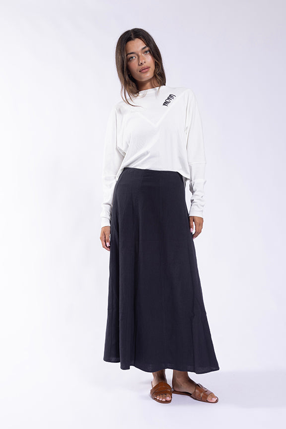 PANELED LINEN SKIRT