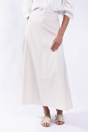 4-GORE A-LINE MIDI SKIRT