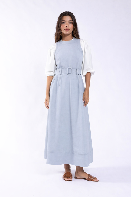 CLASSIC BELTED JUMPER DRESS