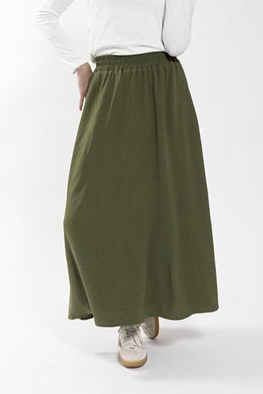 Elastic Waist Gauze Circle Skirt