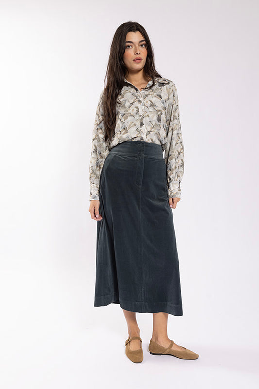 Corduroy Button Fly Skirt