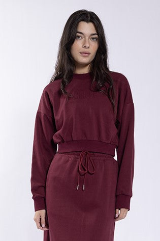 Embossed Cropped Sweatshirt