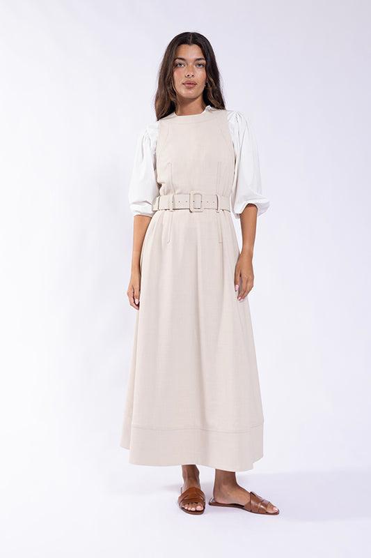 CLASSIC BELTED JUMPER DRESS