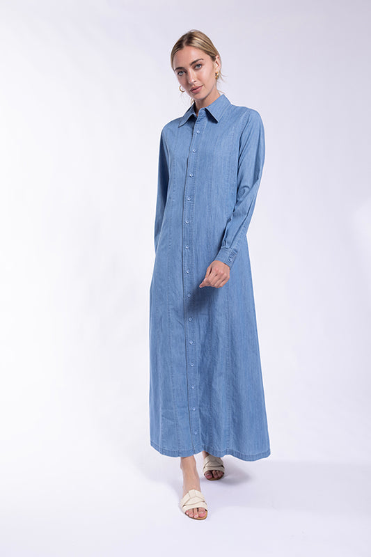 DENIM MIDI SHIRTDRESS