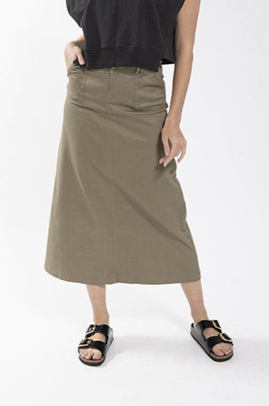 stretch twill skirt