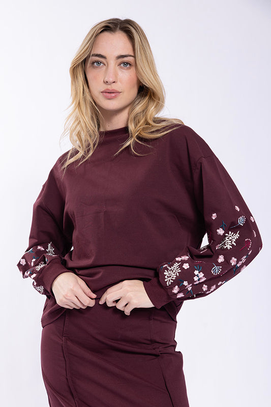 Embroidered Floral Sleeve