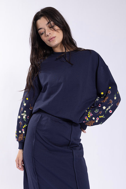 Embroidered Floral Sleeve