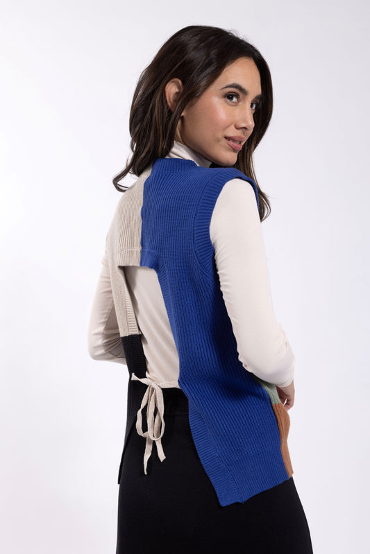 Color Block Tie Back Vest