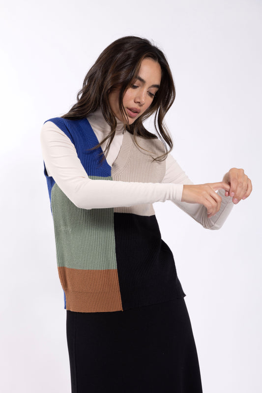 Color Block Tie Back Vest