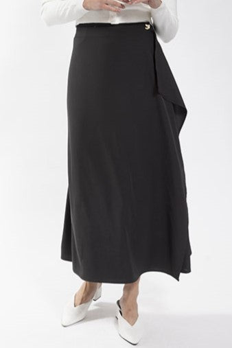 Dramatic button Wrap Skirt