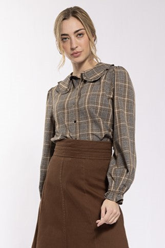 Plaid Peter Pan Blouse
