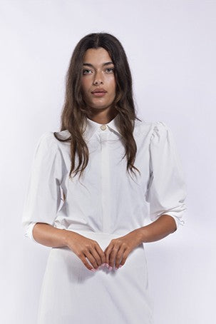 PUFF SLEEVE CROPPED BLOUSE