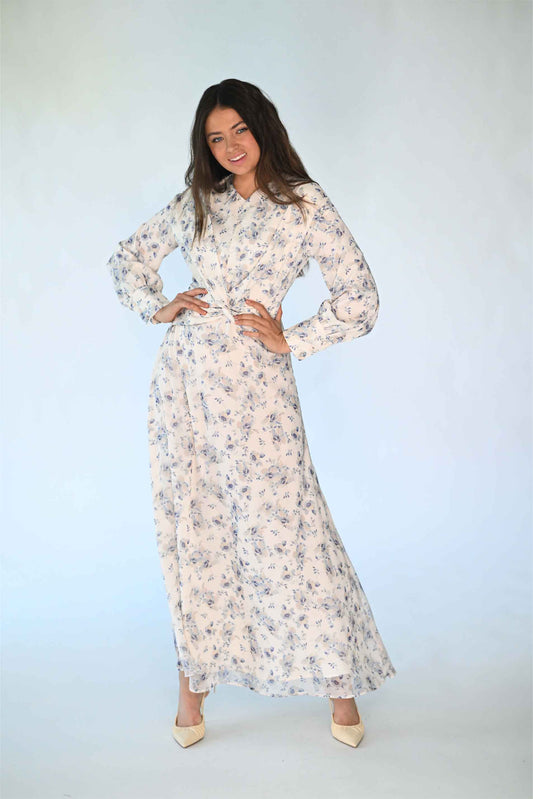 Twist Waist Floral Gown