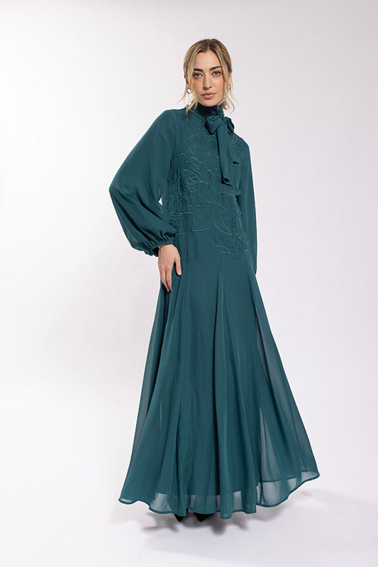 Embroidered Floral Gown