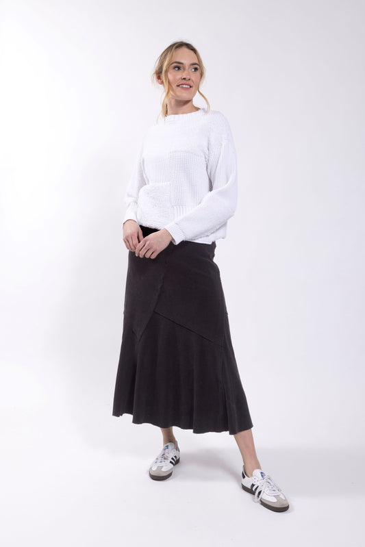 Corduroy Panel Skirt