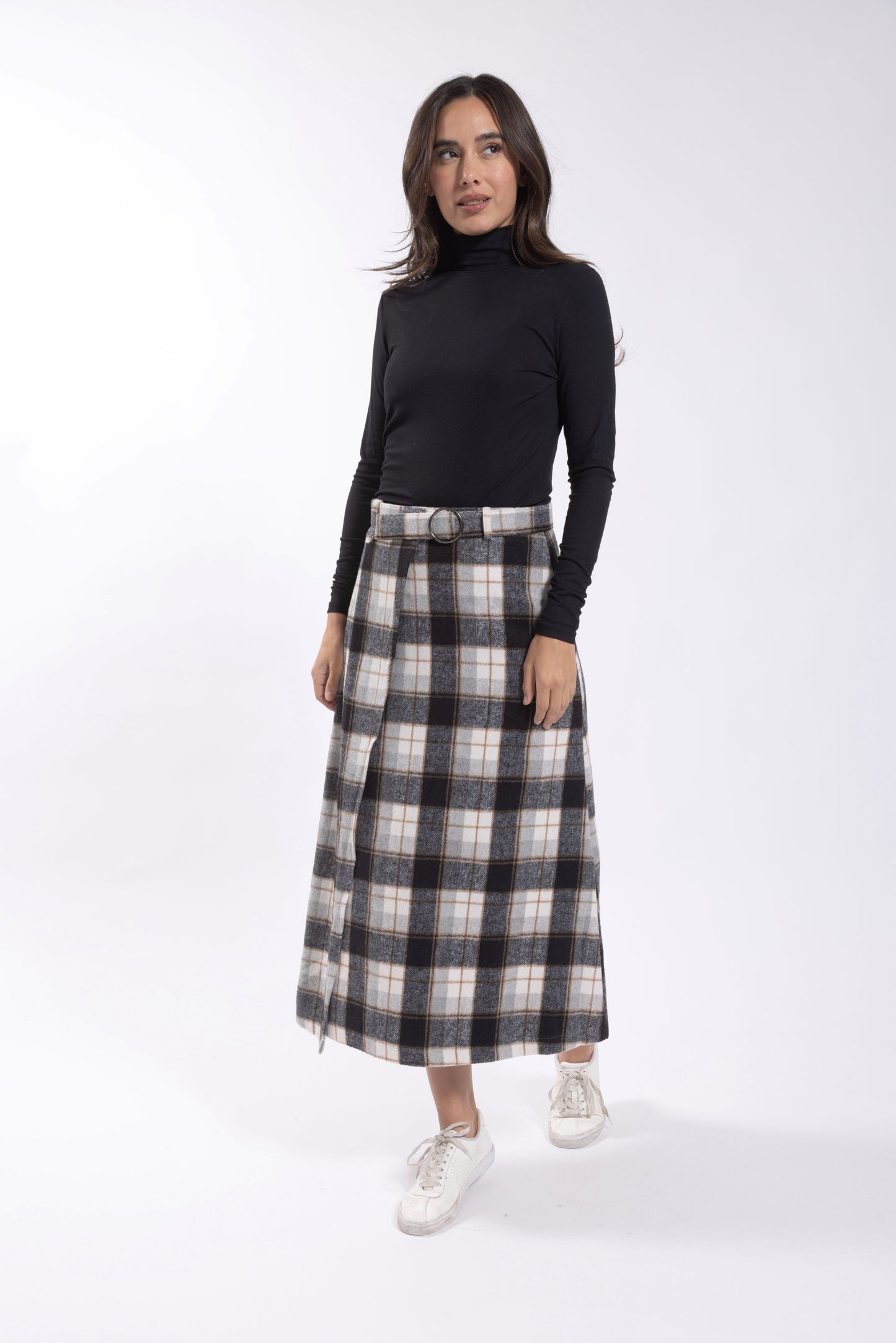 Plaid Aline Midi Skirt