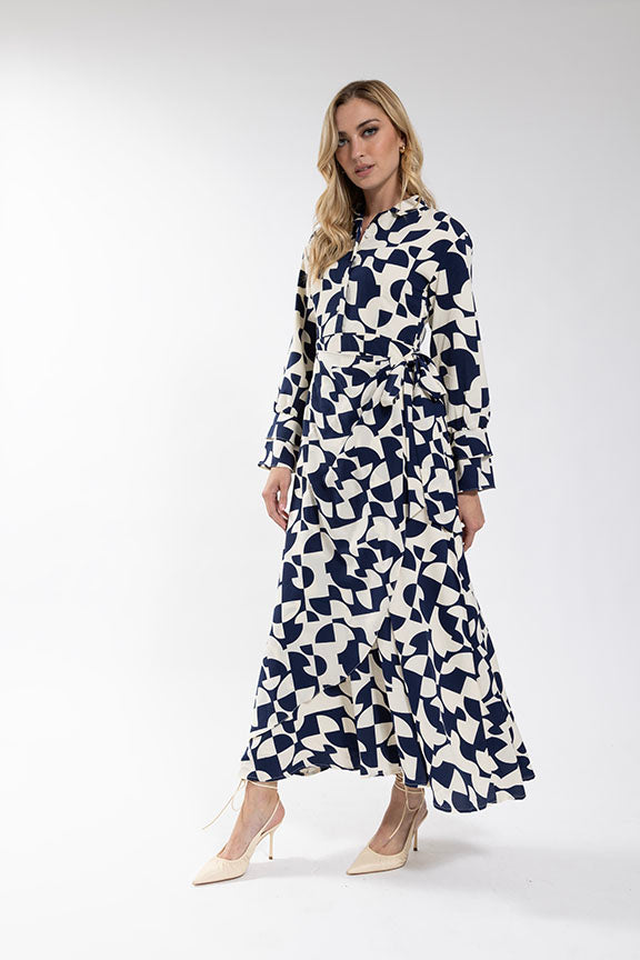 Geo Printed Shirt Dress