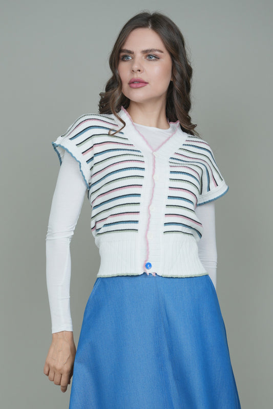 Multicolored Striped Vest